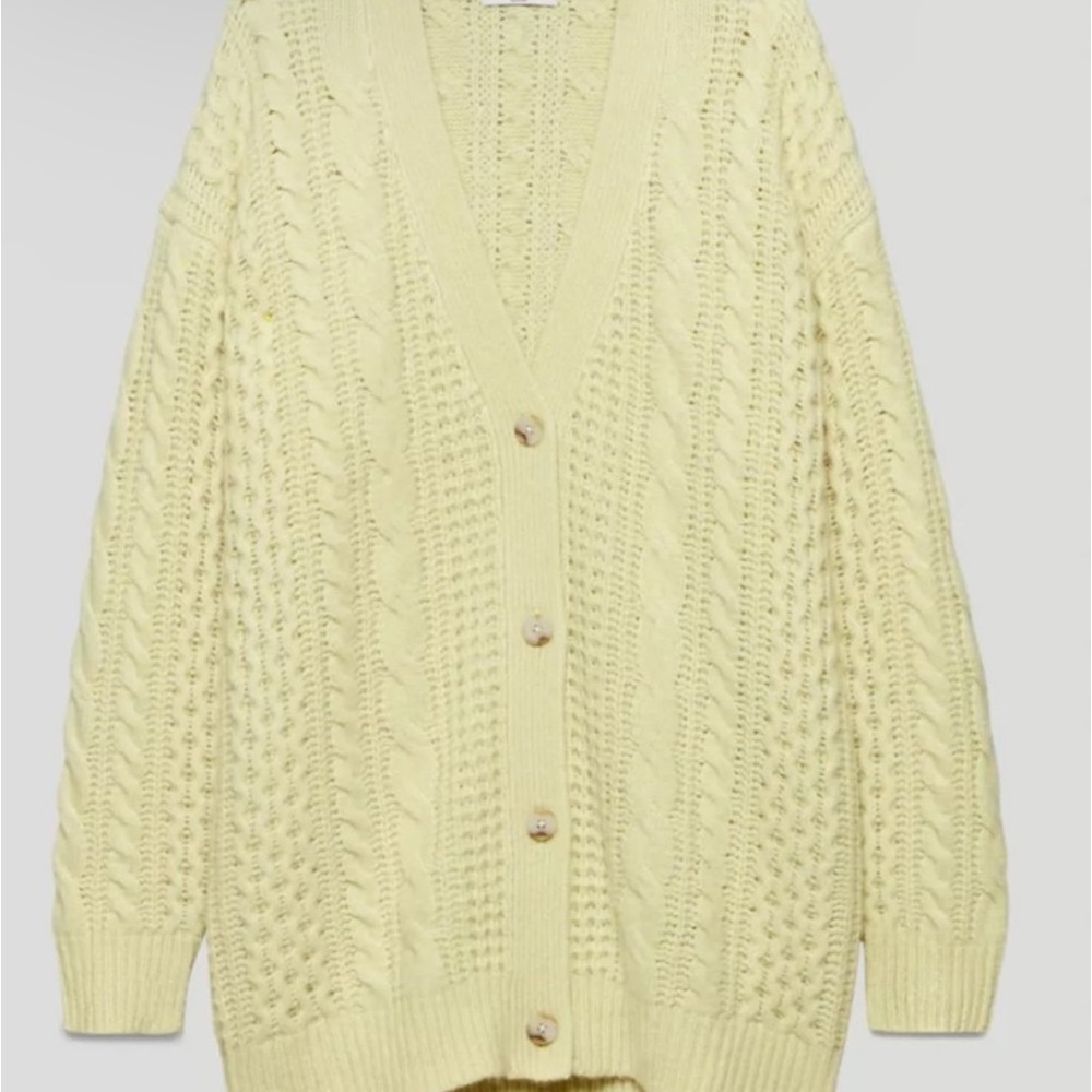 Babaton yellow knit cardigan